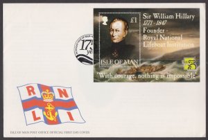 ISLE OF MAN - 1999 SIR WILLIAM HILLARY - ROYAL NATIONAL LIFEBOAT INS. - MS FDC