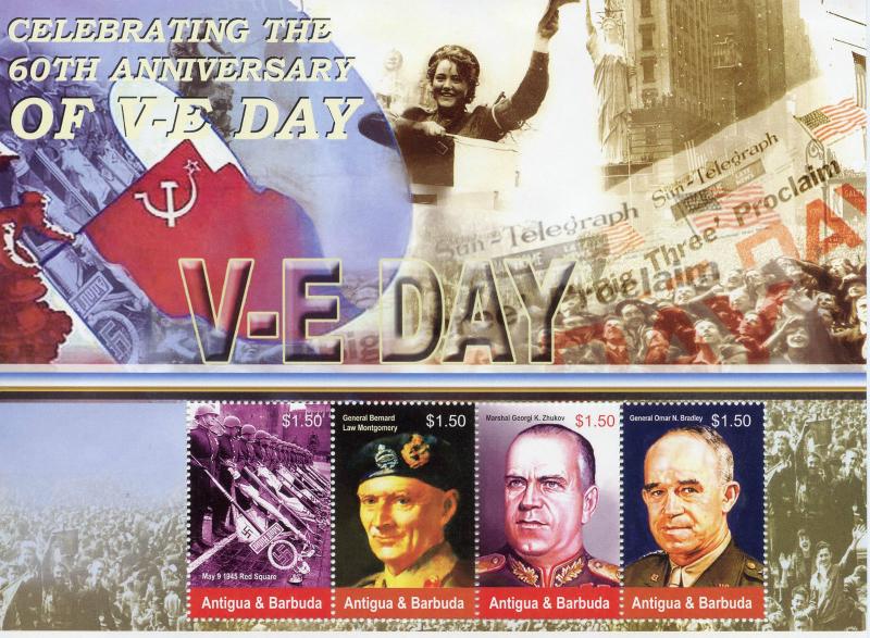 Antigua & Barbuda 2005 MNH WWII WW2 VE Day 4v M/S Montgomery Zhukov Stamps 