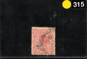 Australia VICTORIA QV Stamp Duty 4d Postal Fiscal Squared Circle YELLOW315