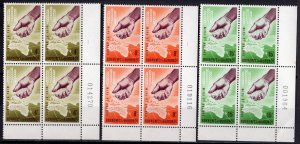 Burundi 1963 Sc#42/44 FAO FREEDOM FROM HUNGER SEED OVER AFRICA Block of 4 MNH