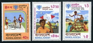 Bangladesh 161-163, 163a, MNH. Mi 128-130, Bl.6. IYC-1979. Boys, Hoops, Kittes,