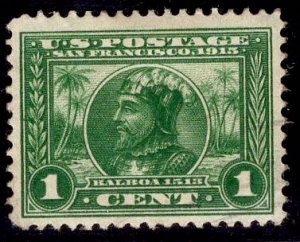 US Stamp #397 1c Green Balboa MINT Hinged SCV $15.00