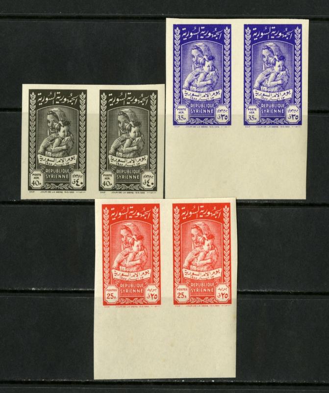 Syria Stamps # 391+C194-5 XF OG NH Imperf Pair