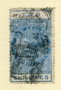 NEW ZEALAND; 1882 early classic QV Stamp Duty issue used Shade of 2s. value