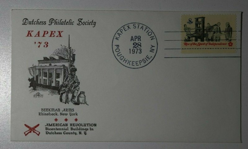 KAPEX Dutchess Philatelic Society Poughkeepsie NY 1973 Beekman Arms Cachet Cover