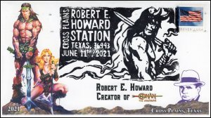 21-143, 2021, Robert E Howard, Event Cover, Pictorial Postmark, Conan the Barbar