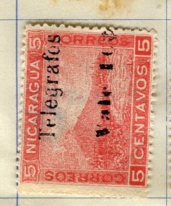 NICARAGUA; 1890s early classic TELEGRAFOS issue Mint 20c. value