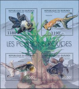 BURUNDI 2012 SHEET bur12612a FISHES GOLDFISH MARINE LIFE