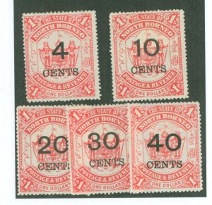 North Borneo #74-78 Unused Single (Complete Set)