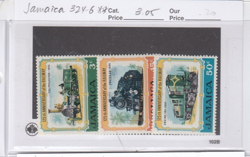 Jamaica 324-6 Railway mnh