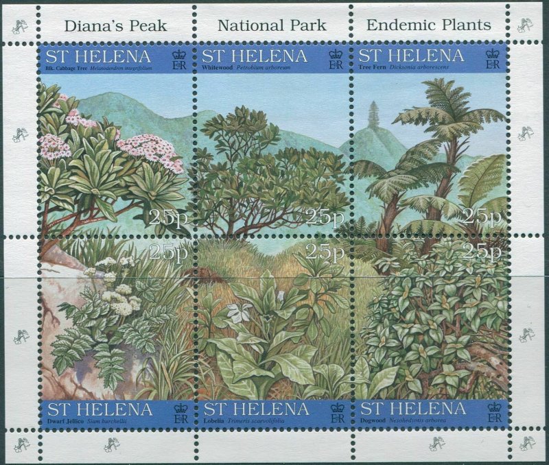 St Helena 1997 SG734-739 Endemic Plants sheet set MNH 