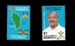 DOMINICA 2007 - CRICKET WORLD CUP - SET OF 2 SEPARATE STAMPS Scott #2616-7 - MNH