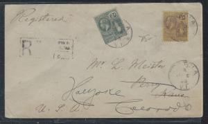 VIRGIN ISLANDS (P12103B)  KGV 2D+3D ON 1926 REG COVER TO USA