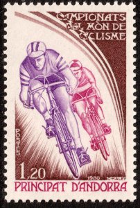 Andorra (French) #278  MNH - Sports World Bicycling Championships (1980)