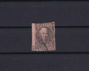 MEXICO 1868 IMPERF STAMP 100c BLACK BROWN     REF 5618