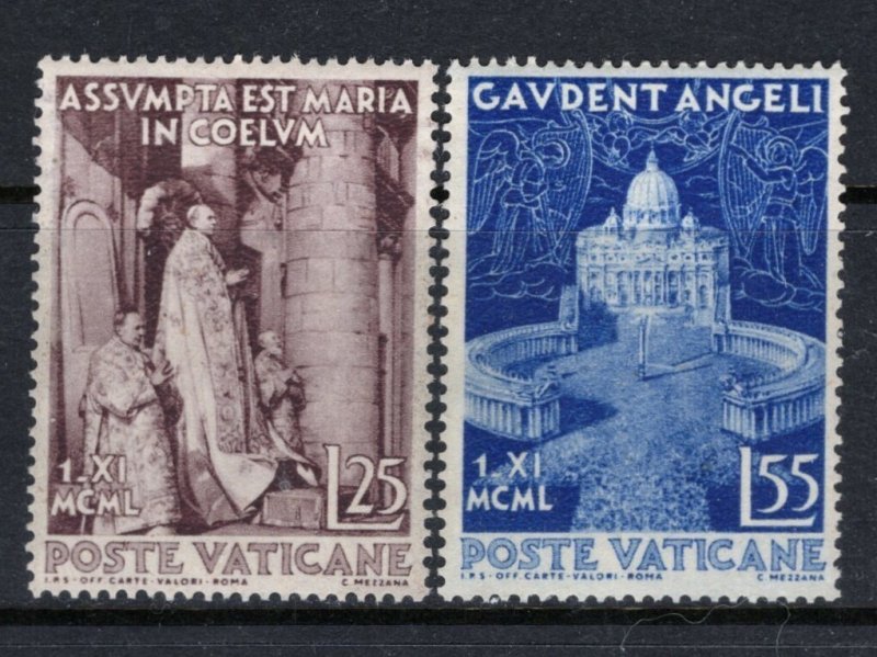 VATICAN Sc#143-4 1951 Dogma of Assumption MNH