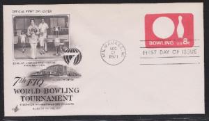 U563 Bowling Tournament Postal Stationary Unaddressed ArtCraft FDC