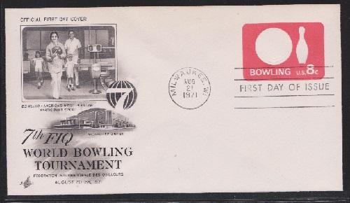 U563 Bowling Tournament Postal Stationary Unaddressed ArtCraft FDC