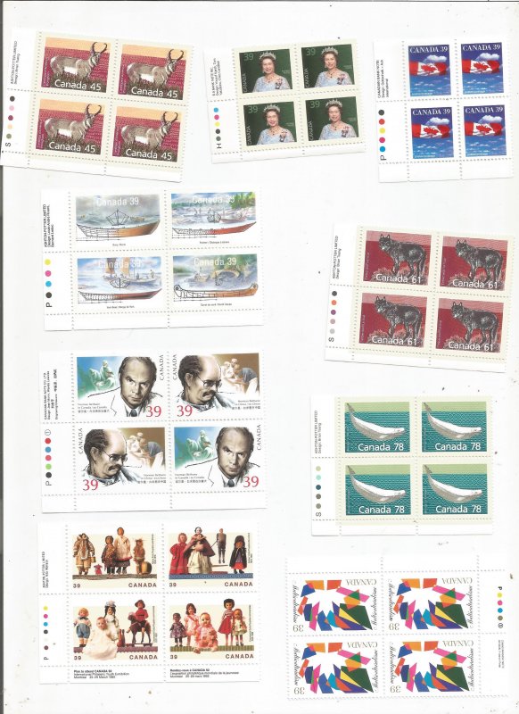 CANADA INSCRIPTION BLOCK COLLECTION, MNH, OG