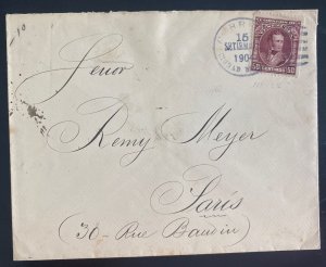 1904 Ciudad Bolivar Venezuela Cover To Paris Francs