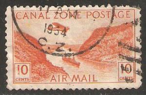 Canal Zone used Air Mail C9 Airplane, Boat in Canal