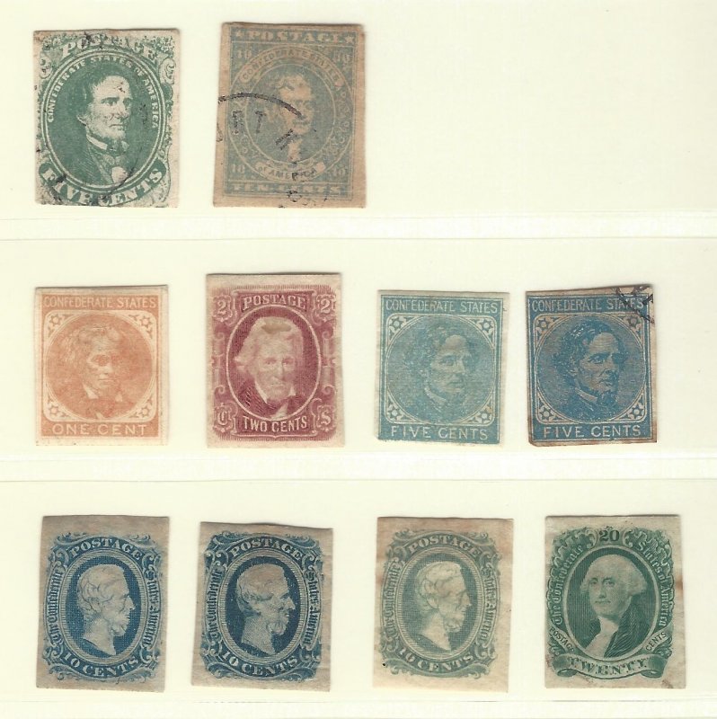 Confederate states collection, Scott Cat. (~$715)