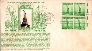 KAPPYSTAMPS USA #899 1940 NATIONAL DEFENSE CROSBY CACHET FIRST DAY COVER  AV87