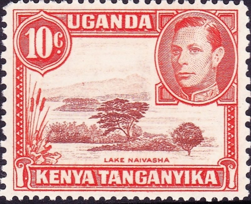 KENYA UGANDA TANGANYIKA 1938 KGVI 10c Reddish-Brown & Orange SG134 MH