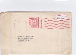 barnstable  1949 square box  machine cancel postmark  stamps cover ref r14729