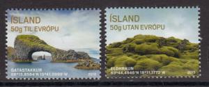 Iceland 2015 MNH Set of 2 Tourism Gatastakkur, Eldhraun