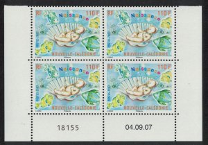 New Caledonia Fish Baby in Seashell Block of 4 Date Number 2007 MNH SG#1432