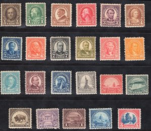 MOMEN: US STAMPS #551-573 MINT OG H LOT #77017