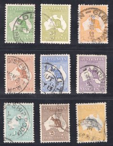 MOMEN: AUSTRALIA SG #5-13 1913 KANGAROOS £450 LOT #65413