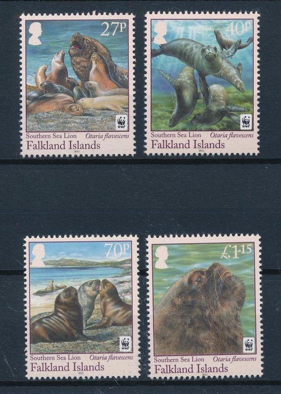 [53872] Falkland Islands 2011 Marine life Southern sea lions WWF  MNH