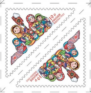 Russia 2022, Tête-bêche Decorative & Applied Arts series. Matryoshka, VF MNH**