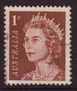 Australia 1966 Sc#394, SG#382 1c Brown Queen Elizabeth II USED
