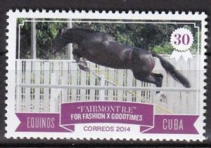 Cuba Sc# 5534 HORSES show jumping 30c  2014 MNH