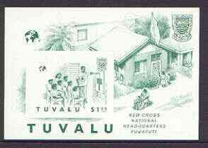 Tuvalu 1988 Red Cross imperf m/sheet with red omitted, SG...