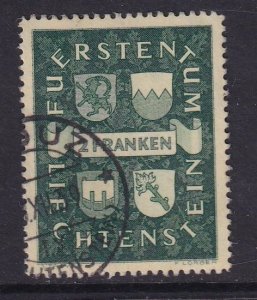 Liechtenstein  #157  used   1939  Arms  2fr