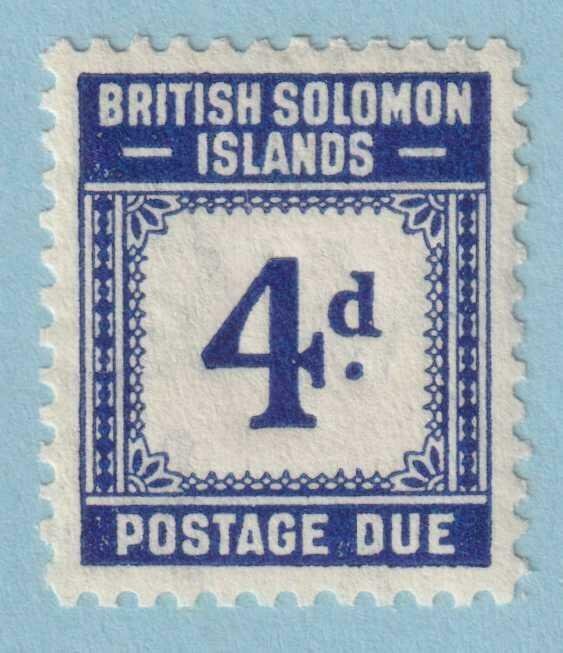 BRITISH SOLOMON ISLANDS J4 POSTAGE DUE  MINT NEVER HINGED OG ** EXTRA FINE - TUJ