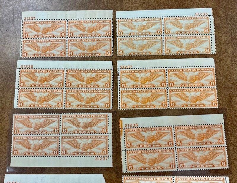 C19  NH Fine WHOLESALE Lot of 10 Plate Blocks  CV $200