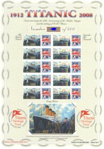 BC-140 History of Britain 17 2008 Titanic no.321 sheet U/M