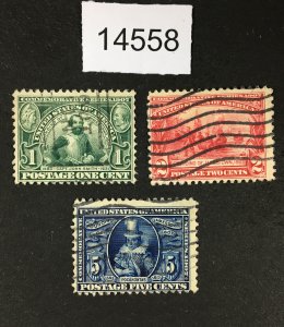 MOMEN: US STAMPS # 328-330 USED LOT #14558