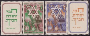 Israel Sc# 35 / 36 Fruit, Star of David 1950 MNH complete set with tab $42.50