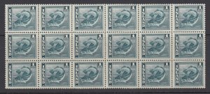 Iceland, Scott 217a, MNH block of eighteen