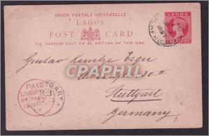  Lagos Stationery 1p for Germany Stuttgart 1897