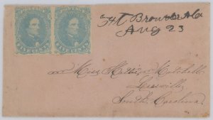 Confederate States 4b Stone 3 2023 Fort Browder, Alabama-23 August 1862 Stone 3-light Milkey blue-uncancelled-used pair = 550.00