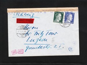 Germany Munich Censor d EXPRESS Vienna to Luzerne Switzerland Auxiliary z75