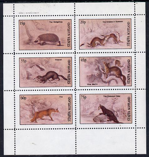 Staffa 1982 Animals (Hedgehog, Fox, Otter etc) perf set o...