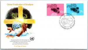 UN UNITED NATIONS CACHETED FIRST DAY COVER GLOBAL ERADICATION OF SMALLPOX #3